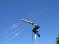 145 MHz + 435 MHz Duo-Band-Antenne Balkon / Camping / Portable
mit Adapter für Fotostativ