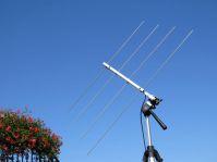 145 MHz + 435 MHz Duo-Band-Antenne Balkon / Camping / Portable
mit Adapter für Fotostativ